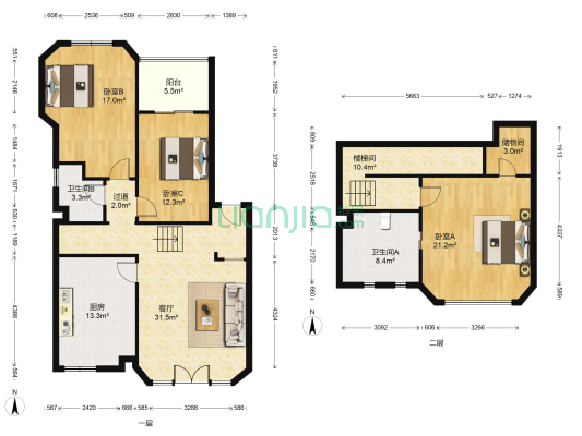康虹园 3室1厅2卫 182平方