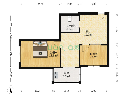 金福小区 2室1厅1卫 62平方