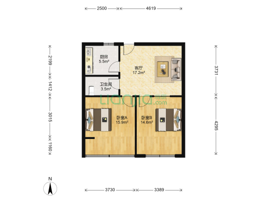 永馨苑小区 2室1厅1卫 70平方