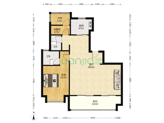 伟星玖玺台 2室1厅2卫 117平方