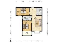 名流美域 2室2厅 南-涿州名流美域户型图