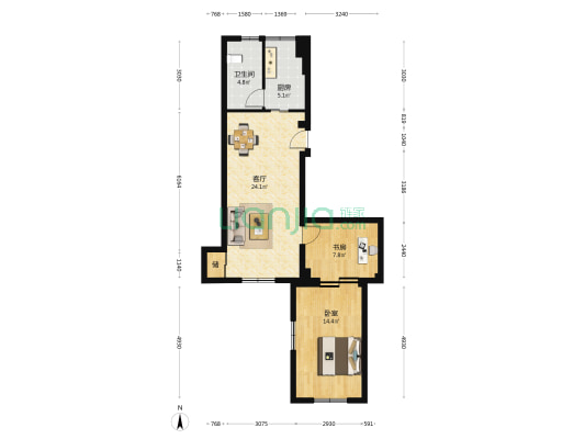东三亲家坟 2室1厅1卫 54平方