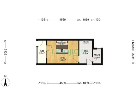 花莲里 1室0厅1卫 32平方