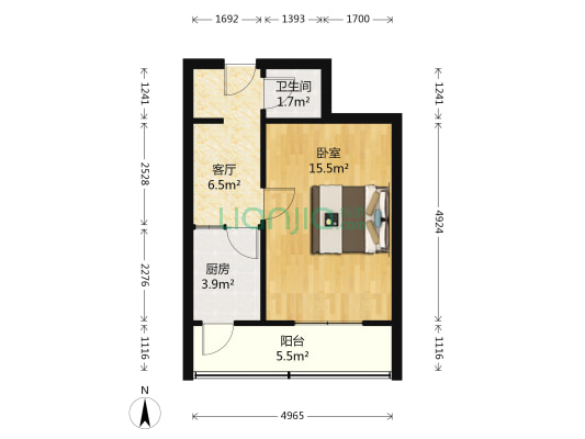 东联里 1室1厅1卫 24平方