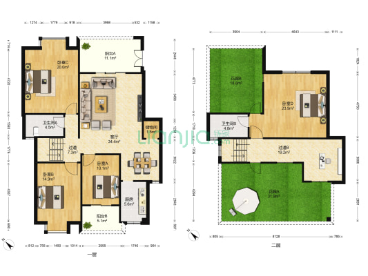 上风瑞庭 4室1厅2卫 188平方