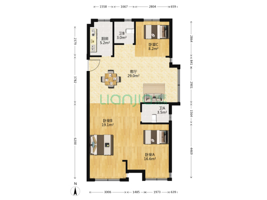 映云庭 3室1厅2卫 109平方