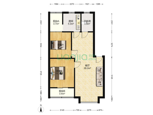 喜宅尚水 2室1厅1卫 79平方