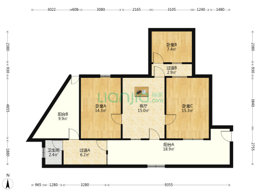 人民路262号 3室1厅1卫 70平方