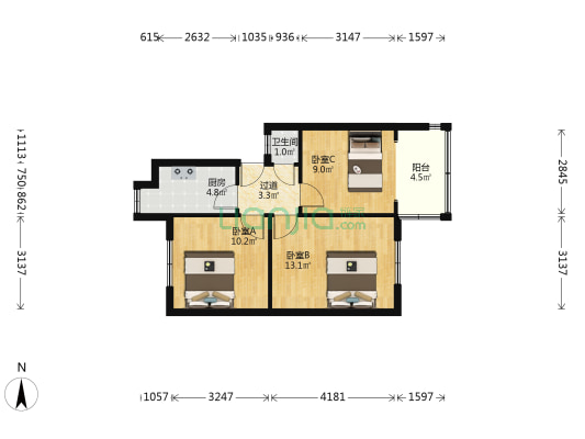 交通路39号 3室0厅1卫 56平方
