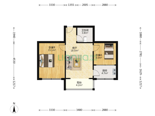 惠文佳苑 2室1厅1卫 71平方