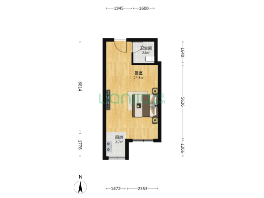 深农大厦 1室0厅1卫 46平方
