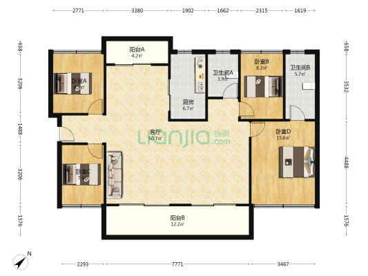 碧桂园山湖城名门 4室1厅2卫 142平方