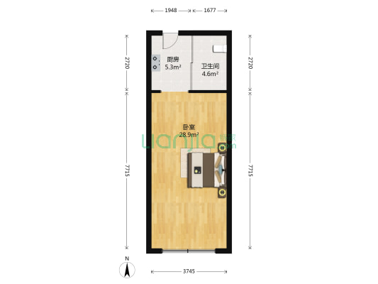 滨港水岸逸江湾 1室0厅1卫 64平方