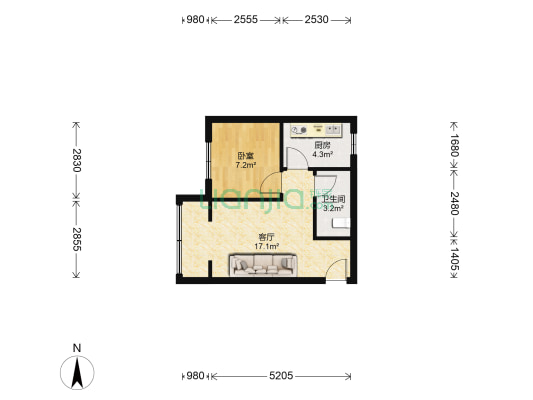 新雅中街41号 1室1厅1卫 39平方