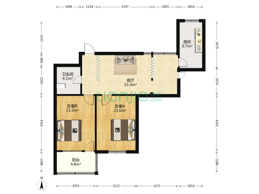 东泰新村 2室1厅1卫 85平方
