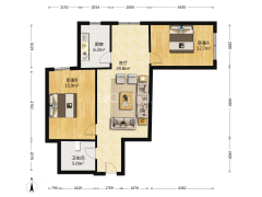 名流一品 带装修两居室 采光好 无遮挡-涿州名流一品户型图