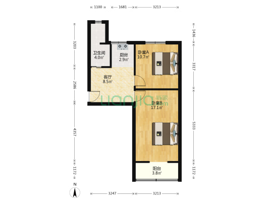 临水路66号 2室1厅1卫 58平方
