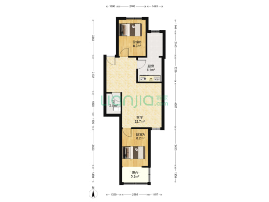 丰源南里裕华附楼 2室1厅1卫 68平方