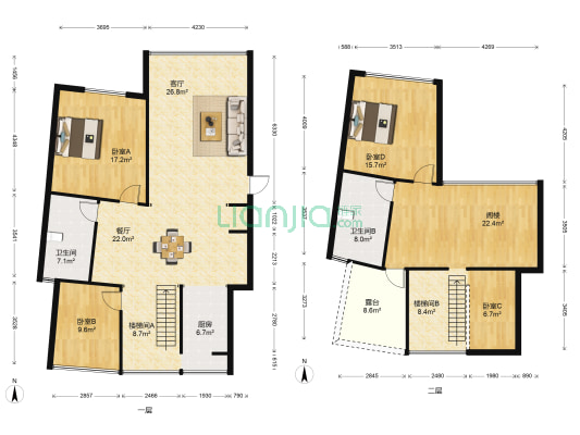 江岸美庐 4室2厅2卫 122平方