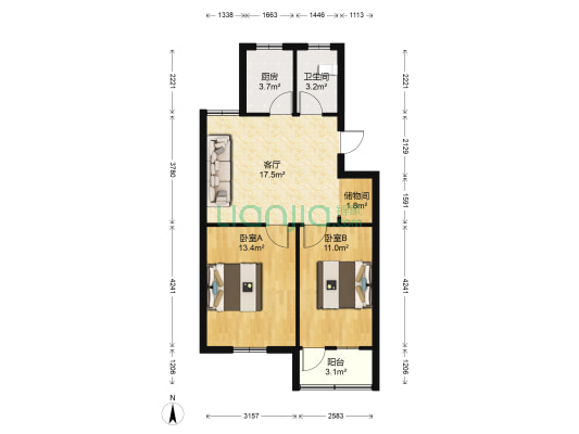 美景新村 2室1厅1卫 75平方