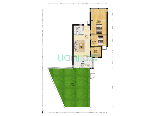 人民东路86号 3室1厅1卫 61平方