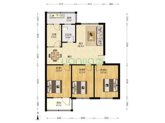 二环支路附6号 3室1厅1卫 102平方