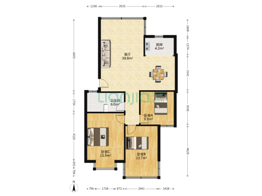 滨都·一品嘉苑 3室1厅1卫 108平方