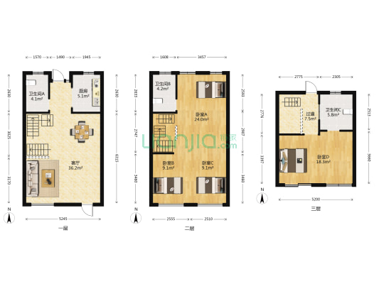 新城棠樾 4室1厅3卫 117平方