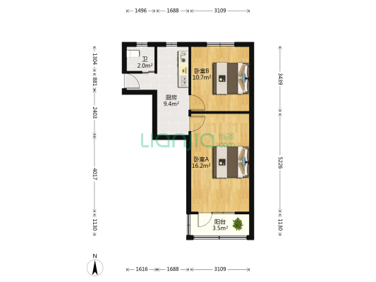 月浦五村 2室0厅1卫 49平方
