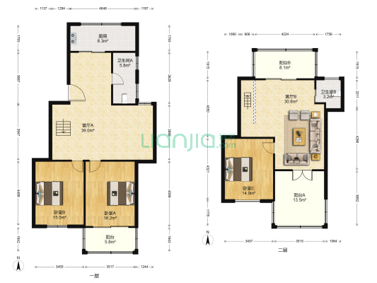 阳光世纪城紫薇苑 3室2厅2卫 156平方