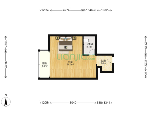 永合丽园 1室0厅1卫 56平方