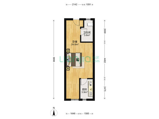 维也纳漫香郡 1室0厅1卫 46平方