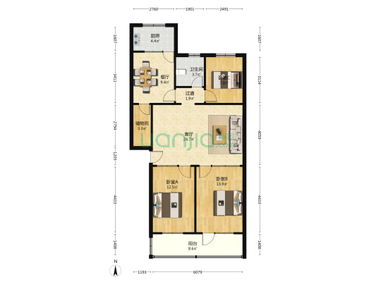 老供电局小区 3室2厅1卫 112平方