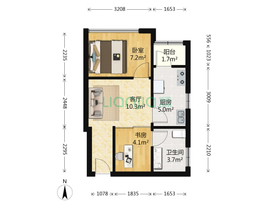 西地秀水苑 2室1厅1卫 48平方