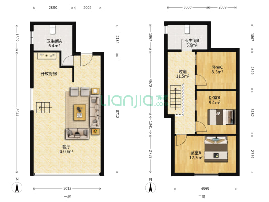 矽谷港湾 3室1厅2卫 81平方