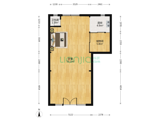富祥小区 1室0厅1卫 76平方