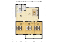 法院家属小区 3室2厅 南 北-涿州法院家属小区户型图
