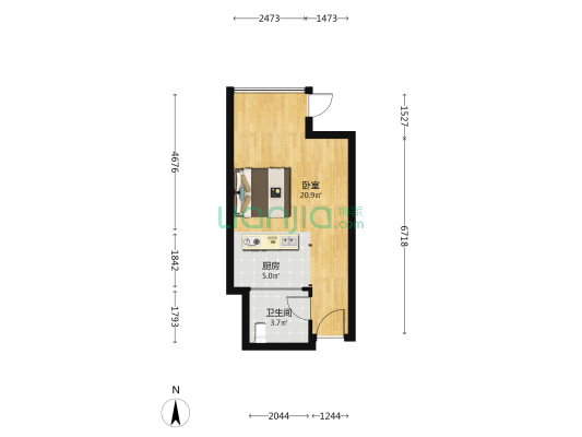 金领银座 1室0厅1卫 44平方