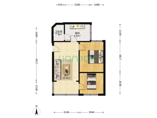 杏花巷2附55号 2室1厅1卫 62平方