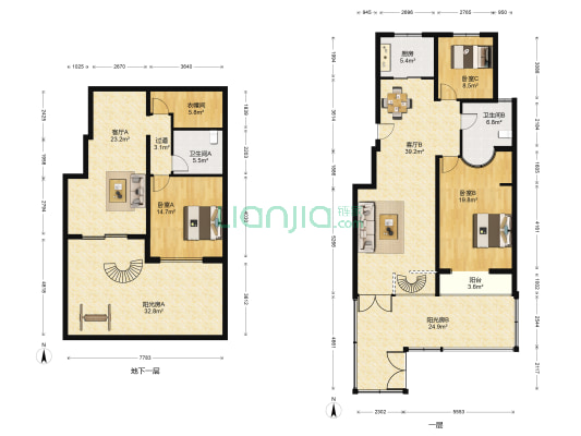 首开常青藤一期 3室2厅2卫 160平方