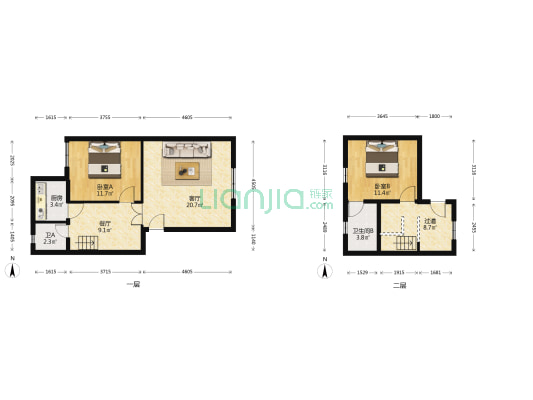 青景园 2室2厅2卫 95平方