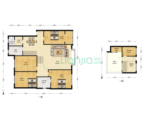 景环路79号院 5室1厅2卫 161平方