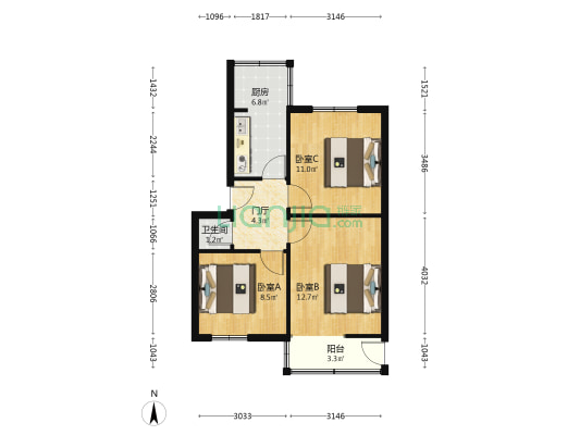 新马路27号 3室0厅1卫 59平方