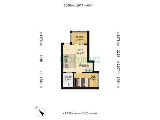 楚善里3号 1室1厅1卫 25平方