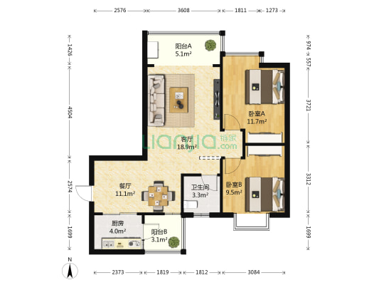鑫欣·文雅苑 2室2厅1卫 83平方