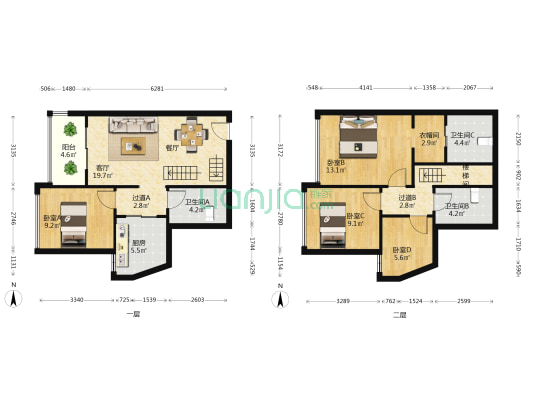 佳兆业天墅 4室1厅3卫 99平方