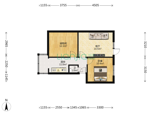 老海埂路139号 1室1厅1卫 61平方