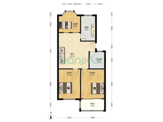 世纪苑 3室1厅1卫 99平方