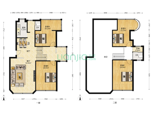 文化大院杂技团 4室1厅2卫 123平方