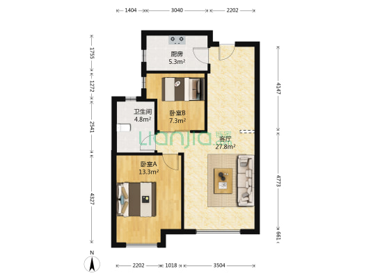 浦江御景湾 2室1厅1卫 83平方